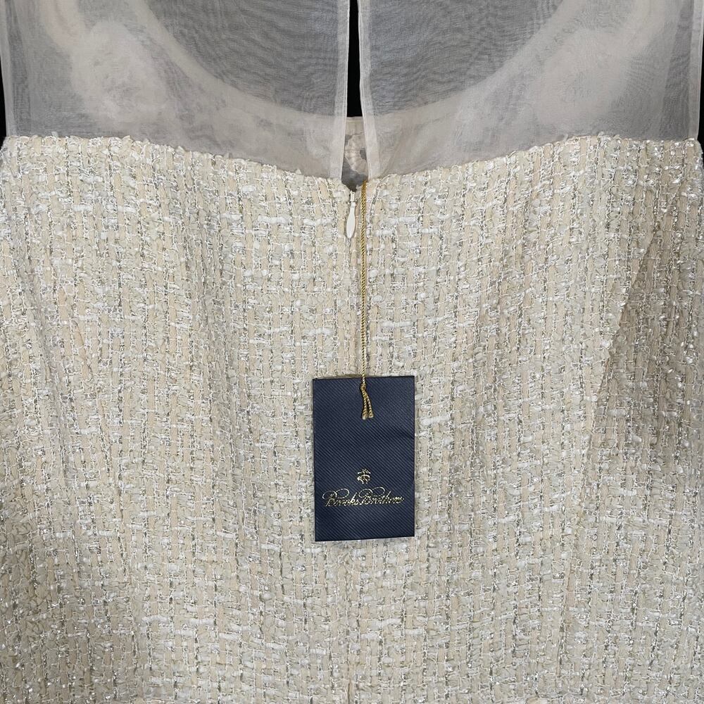 Brooks‎ Brothers Tweed Embellished Sheath Dress Ivory Metallic Thread NWT 10P - Picture 9 of 9
